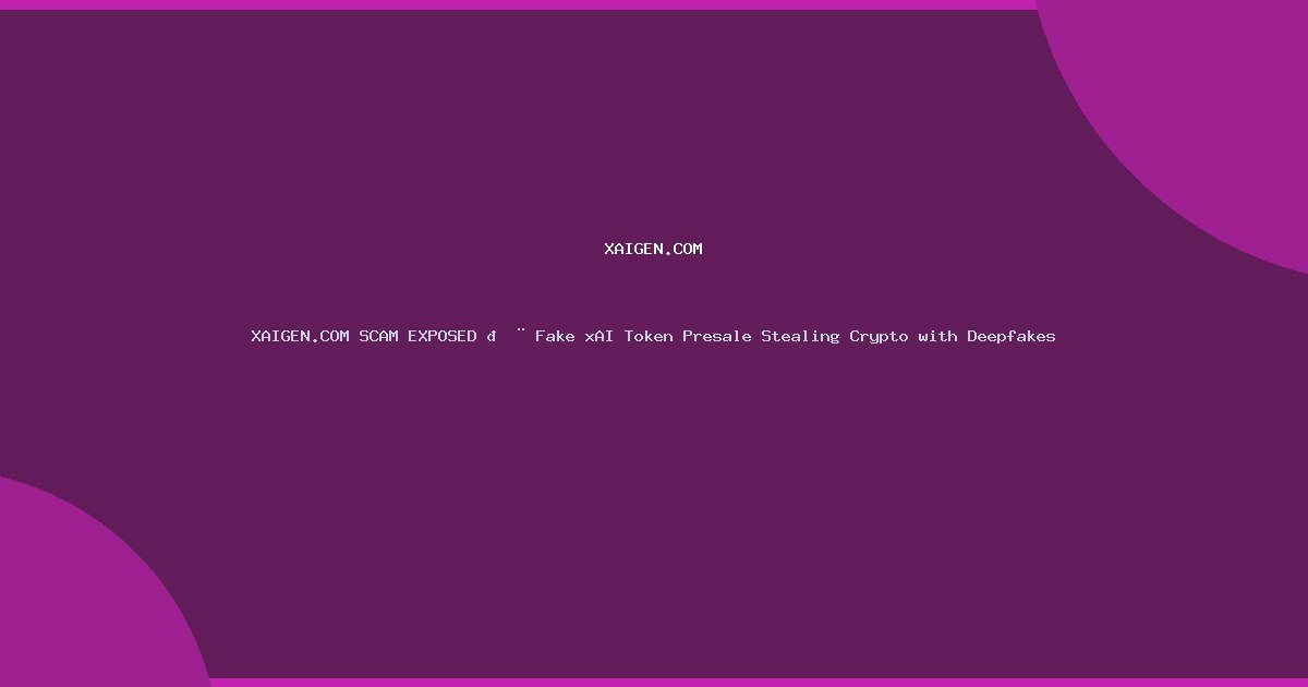 XAIGEN.COM SCAM EXPOSED 🚨 Fake xAI Token Presale Stealing Crypto with Deepfakes