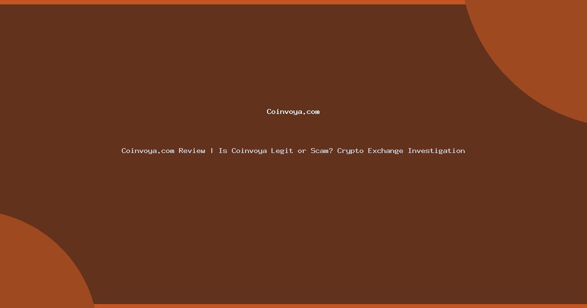 Coinvoya.com Review | Is Coinvoya Legit or Scam? Crypto Exchange Investigation