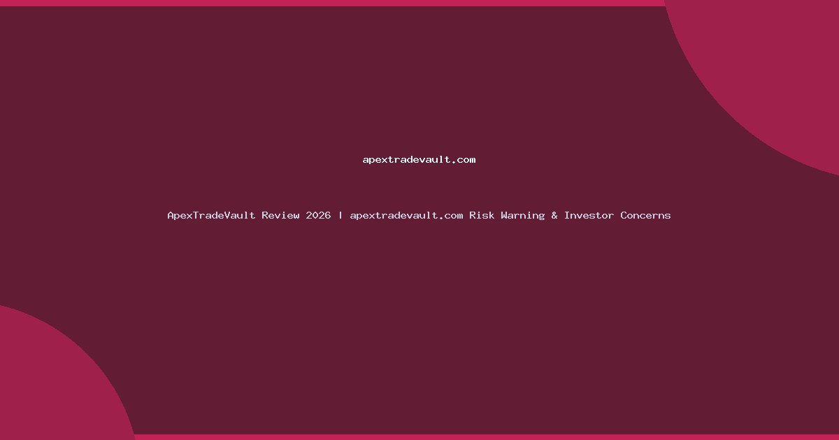 ApexTradeVault Review 2026 | apextradevault.com Risk Warning & Investor Concerns