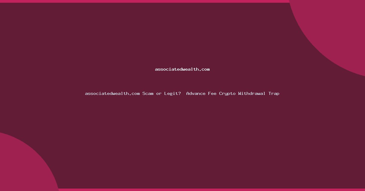 associatedwealth.com Scam or Legit?  Advance Fee Crypto Withdrawal Trap