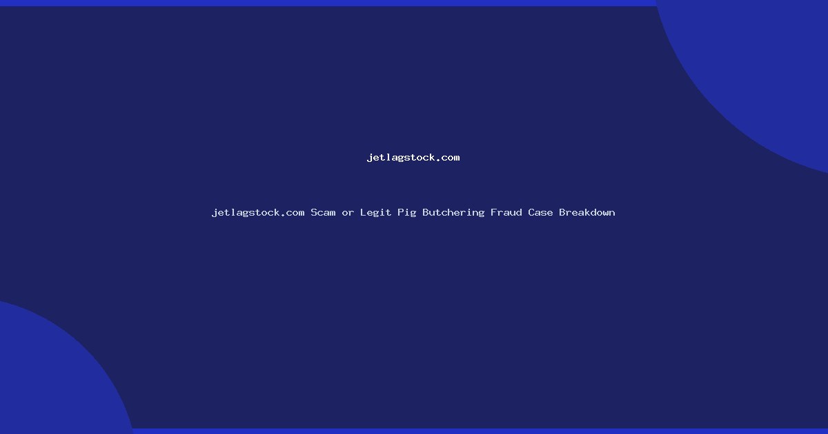 jetlagstock.com Scam or Legit Pig Butchering Fraud Case Breakdown
