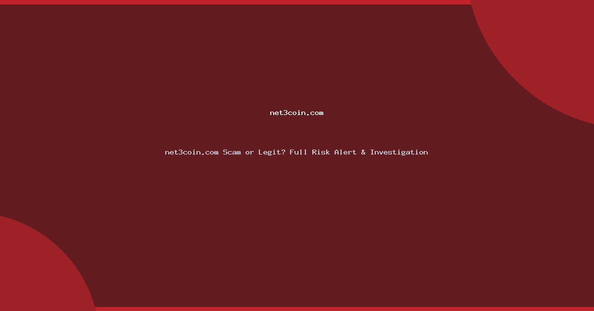 net3coin.com Scam or Legit? Full Risk Alert & Investigation