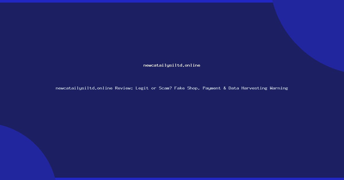 newcatailysiltd.online Review: Legit or Scam? Fake Shop, Payment & Data Harvesting Warning