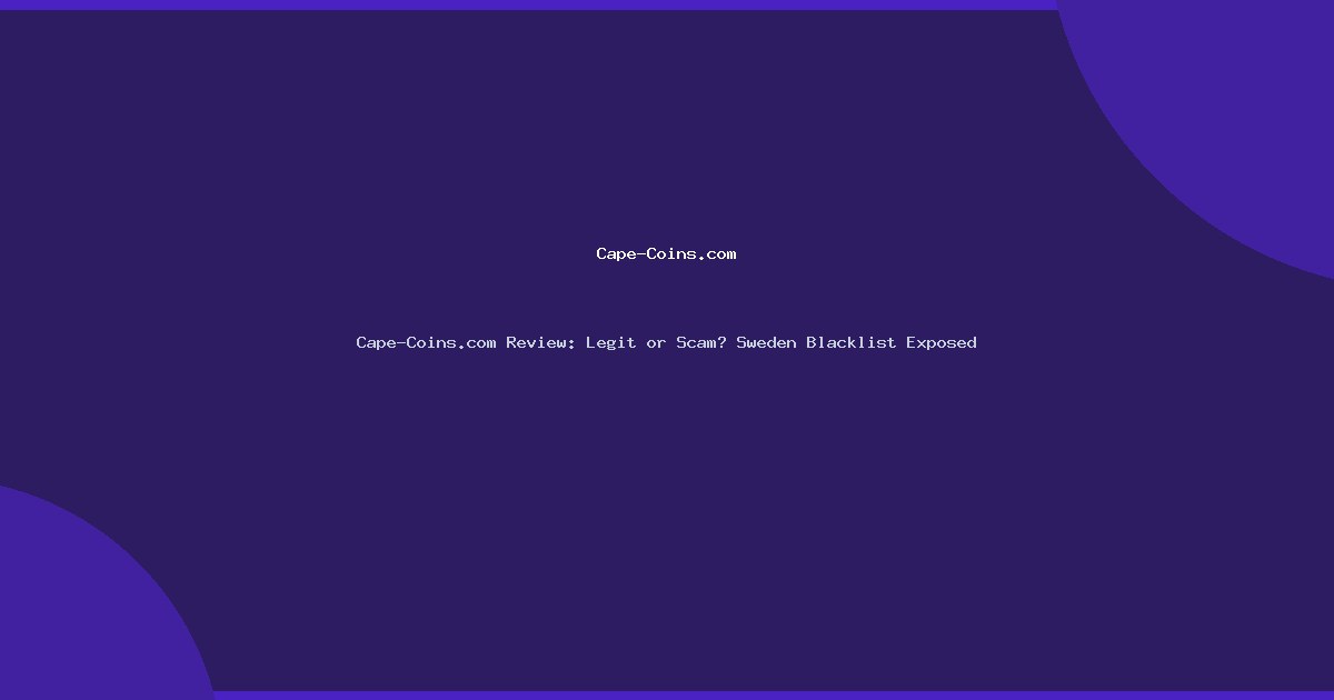 Cape-Coins.com Review: Legit or Scam? Sweden Blacklist Exposed