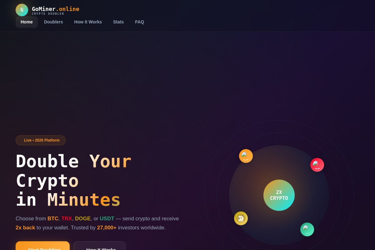 GoMiner.online Scam Alert | Crypto Doubler Warning & 1/100 Security Score